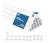 shinfly 4,8 m Canaleta Cables Pared Adhesivo, Canaleta Cables, Cubre Cables Pared para Todos los Cables de Casa y Oficina, Ideal para Paredes de Esquinas, Suelos y TV - Blanco 20 mm x 10.5 mm