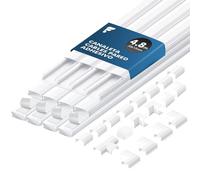 shinfly 4,8 m Canaleta Cables Pared Adhesivo - Canaleta para Cables Eléctricos, Cubre Cable - Esconder Cable para TV - Blanco 30 mm x 15 mm