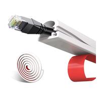 shinfly 4m Canaletas para Cables Blanco, Canaleta Cables Pared Adhesivo para 1 Cable, Esconder Cable Adecuado para la Gestión de Cable en Pared, Suelo y Oficina