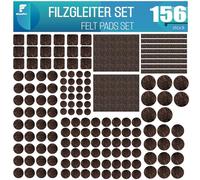 shinfly Almohadillas de fieltro para muebles, 156 unidades, marrón, protector de suelo para patas de silla, almohadillas autoadhesivas para patas de muebles, antiarañazos y reducen el ruido, protege