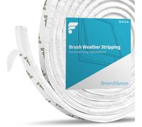 shinfly Burletes Ventana Corredera, Adhesivo 15M(L) X 9mm(W) X 5mm(D) Burlete Cepillo para Puerta Corredera Ventana y Persiana, Burlete para Aislamiento Viento Frío, Ruido y Polvo(Blanco,15 Metros)