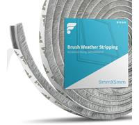 shinfly Burletes Ventana Corredera, Adhesivo 15M(L) X 9mm(W) X 5mm(D) Burlete Cepillo para Puerta Corredera Ventana y Persiana, Burlete para Aislamiento Viento Frío, Ruido y Polvo(Gris,15Metros)