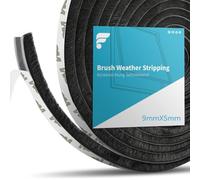 shinfly Burletes Ventana Corredera, Adhesivo 9mm(W) X 5mm(D) X 5M(L) Burlete Cepillo para Puerta Corredera Ventana y Persiana, Burlete para Aislamiento Viento Frío, Ruido y Polvo(Negro,5 Metros)