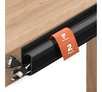 shinfly Canaleta para Cables de Escritorio, 4-Pack Canaleta Adhesiva Negra, Gestión de Cables Bajo Escritorio, Organizador de Cables en Forma de J para Portátiles - 40 cm (L) x 2 cm (A) x 4 cm (H)