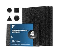 shinfly Fieltro Adhesivo Muebles 4 Piezas - 5 mm de Grosor 20 x 15 cm - Protectores para Patas de Mesa - Almohadillas Fieltro Protegerán Pisos de Madera contra Rasguños y Marcas, Negro