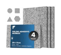 shinfly Fieltro Adhesivo Muebles 4 Piezas - 5 mm de Grosor 20 x 15 cm - Protectores para Patas de Mesa - Almohadillas Fieltro Protegerán Pisos de Madera contra Rasguños y Marcas, Gris
