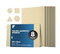 shinfly Fieltro Adhesivo Muebles 8 Piezas - 5 mm de Grosor 20 x 15 cm - Protectores para Patas de Mesa - Almohadillas Fieltro Protegerán Pisos de Madera contra Rasguños y Marcas, Beige