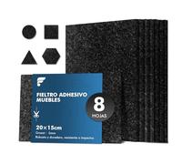 shinfly Fieltro Adhesivo Muebles 8 Piezas - 5 mm de Grosor 20 x 15 cm - Protectores para Patas de Mesa - Almohadillas Fieltro Protegerán Pisos de Madera contra Rasguños y Marcas, Negro