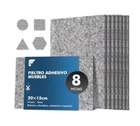 shinfly Fieltro Adhesivo Muebles 8 Piezas - 5 mm de Grosor 20 x 15 cm - Protectores para Patas de Mesa - Almohadillas Fieltro Protegerán Pisos de Madera contra Rasguños y Marcas, Gris