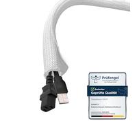 shinfly Funda para Cables 6 mm x 3 m, Blanca- para 1-2 Cables Finos o un Solo Cable más Grueso, Organizador de Cables para PC, electrodomésticos, Oficina y Motocicleta