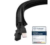 shinfly Funda para Cables 6 mm x 3 m, Negra - para 1-2 Cables Finos o un Solo Cable más Grueso, Organizador de Cables para PC, electrodomésticos, Oficina y Motocicleta