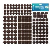 Shinfly - Patines para Muebles (104 Unidades, autoadhesivos, Silla, 3 mm de Grosor, panes de Fieltro, tampón, antiarañazos y reducción del Ruido, Color marrón Oscuro