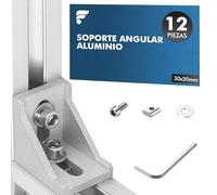 shinfly - Perfil de Aluminio en Angulo de 30 x 30 mm (12 unidades), Material de Fijación, Conector de Esquina de Perfil de Aluminio, Conector de Esquina de Perfil de 90 Grados