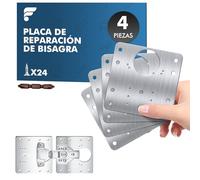 shinfly Placa de reparación de bisagras, juego de reparación de 4 piezas, con 24 tornillos, juego de reparación de bisagras de acero inoxidable para la reparación de puertas de armarios, armarios