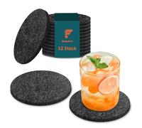 shinfly Posavasos de Fieltro - Set de 12 (Lavables) - para Bebidas Vasos, de Cerveza o Bares, Tazas de Café o Té, Cuadrado