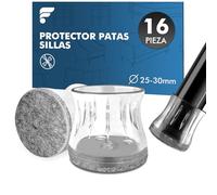 shinfly Protector Patas Sillas, 16 Piezas Protectores de Suelo para Patas de Silla, Tapas de Piernas de Silla con Fieltro para Suelos de Madera, Antiarañazos, Sin Ruido, Grande【25-30mm】