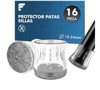 shinfly Protector Patas Sillas, 16 Piezas Protectores de Suelo para Patas de Silla, Tapas de Piernas de Silla con Fieltro para Suelos de Madera, Antiarañazos, Sin Ruido, Mediano【19-24mm】