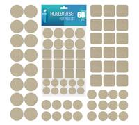 shinfly Protectores de Fieltro autoadhesivos para Muebles - Pack 60 - 3 mm Grosor Almohadillas Antideslizantes para Suelos y Deslizadores de sillas - Beige