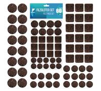 shinfly Protectores de Fieltro autoadhesivos para Muebles - Pack 60 - 3 mm Grosor Almohadillas Antideslizantes para Suelos y Deslizadores de sillas - Marrón Oscuro