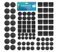 shinfly Protectores de Fieltro autoadhesivos para Muebles - Pack 60 - 3 mm Grosor Almohadillas Antideslizantes para Suelos y Deslizadores de sillas - Negro