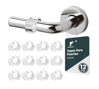 shinfly Tope Puerta, 12 Piezas, Topes para Puertas de PVC, Tope Puerta Pared Transparente, Protectores de Pared para Amortiguar Paredes y Detener Daños en la Pared, Ø18mm