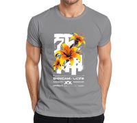 Shinigami Orange Lirios Japón Anime Cyberpunk Camiseta para hombre, gris, 3XL