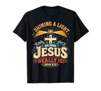 Shining A Light On Who Jesus Bible Christian Verse Quote Camiseta gráfica económica