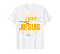 Shining A Light On Who Jesus Bible Christian Verse Quote Camiseta gráfica económica, Hombre, Blanco, S