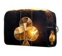 Shining Ace of Clubs - Neceser de póquer para mujer, neceser de viaje, bolsa organizadora de maquillaje grande con cremallera, multicolor, 18.5x7.5x13cm/7.3x3x5.1in, Neceser