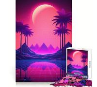 Shining Ascents Synthwave Rompecabezas de 1000 Piezas para Adultos Regalos Juguete de lógica Fina Ocio Suave Bordes limpios Regalo Encantador 38x52cm