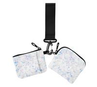 Shining Blue-White Gemstone - Cartera para monedas para mujer, organizador de dinero desmontable pequeño con bolsillo con cremallera para dama, 2 paquetes, Piedra preciosa azul y blanca brillante, 1