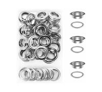 SHINING HOUSE - Kit de 50 ojales de 20 mm para reparación de carpas de lona, color plateado