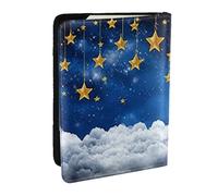 Shining Little Stars - Funda de piel sintética para pasaporte, organizador de viaje para hombres y mujeres, 6.5 pulgadas, Black, Talla única
