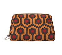 Shining Overlook - Bolsa de cosméticos de piel, impermeable, bonita bolsa de aseo de viaje con cremallera, juego de bolsas de almacenamiento de cosméticos para mujer, color marrón, White, Talla única