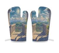 Shining Overlook - Manopla de horno antideslizante, mini guante de cocina resistente al calor, guantes de cocina suaves y cómodos, guantes de cocina para colgar, guantes de cocina, 1 par