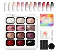 Shining She Esmaltes Semipermanentes, 12 Colors Paleta Gel Ombre Uñas