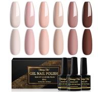 Shining She Esmaltes Semipermanentes de Uñas en Gel UV LED,6 Colores Rosa Desnudo Beige Albaricoque Marrón Pintauñas Semipermanentes para Principiantes Art DIY,Simple y elegante,8ML