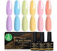 Shining She Esmaltes Semipermanentes para Uñas, TPO-Free HEMA-Free, 6 Colores Verano Pastel Púrpura Azul Rosa Amarillo Verde Durazno Pintauñas Gel Soak Off UV/LED Uso Profesional/en Salón/en Casa,8ML