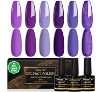 Shining She Pintauñas Semipermanentes sin TPO sin HEMA, 6 Colores Serie Púrpura Violeta Púrpura lavanda Esmaltes Semipermanentes Para Uñas en Gel UV LED para Novato Nail Art DIY En Casa, 8ML