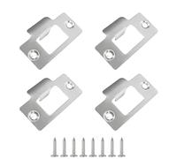 ShiningUU - 4 pestillos de puerta de acero inoxidable con tornillos de reparación, placa de pestillo de puerta, repuesto tubular estándar de 70 mm x 40,3 mm para marco de puerta/jamba (plata)