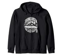 Shinkansen Japón Vintage Bullet Train & Fuji Kanji Souvenir Sudadera con Capucha