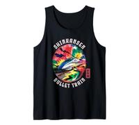 Shinkansen Monte de tren bala Fuji Japón Kanji Souvenir Camiseta sin Mangas