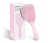 SHINLEA Cepillo desenredante para cabello rizado, cepillo para cabello húmedo y seco, grueso y delgado, peina fácilmente a través del cabello rizado y reduce la rotura, cepillo rizado para mujeres,