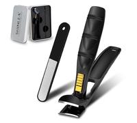 SHINLEA Cortaúñas de cabeza en ángulo para personas mayores, uñas gruesas, profesional alemán, cortaúñas con recogedor y apertura ancha afilada, juego de cortaúñas para hombres y mujeres embarazadas