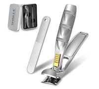 SHINLEA Cortaúñas para personas mayores, cortaúñas gruesas, cortaúñas profesional con recogedor, apertura ancha afilada y mango largo, juego de cortadores de uñas para hombres y mujeres, color