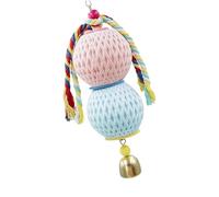 SHINLHUA Accesorio interactivo para jaula de pájaros con cuerpo de hierba masticable y componente auditivo para compromiso mental de mascotas, pájaros, juguete masticable para animales