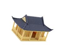 SHINLHUA Miniatura realista de edificio de galería de patio antiguo para amantes de la configuración pequeña y entusiastas del pasatiempo, modelo de paisaje en miniatura
