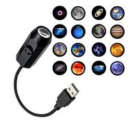 SHINLHUA Proyector multicolor con temática espacial con fuente de alimentación USB y 16 hojas de película transparente para adultos, luz nocturna de estrella regulable