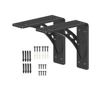 SHINLHUA Soporte triangular de acero al carbono para estantes flotantes, soportes para televisores, a prueba de óxido, configuración rápida, paréntesis de metal inoxidable
