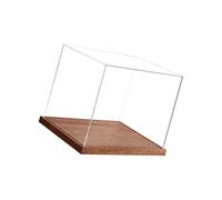 SHINLHUA Vitrina para casco con base de madera, a prueba de polvo, transparente, para cascos, deportivos, coleccionables, acrílico, béisbol, motocicleta, cascos